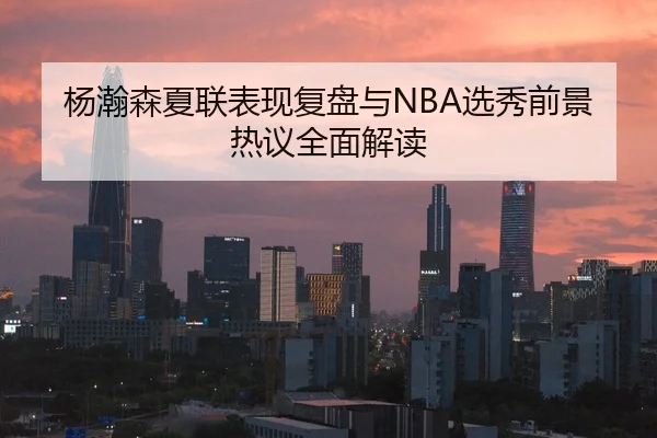 杨瀚森夏联表现复盘与NBA选秀前景热议全面解读